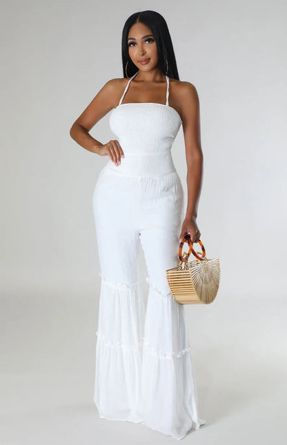 Comfortable Stretchy Mid Waistline Wideleg Jumpsuits