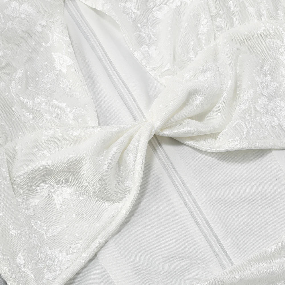 High Quality Lace Draped Bodycon Mini Dress + Gloves