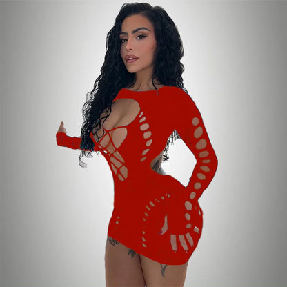 Hot! Catsuit Fishnet Transparent Bodycon Night Dresses