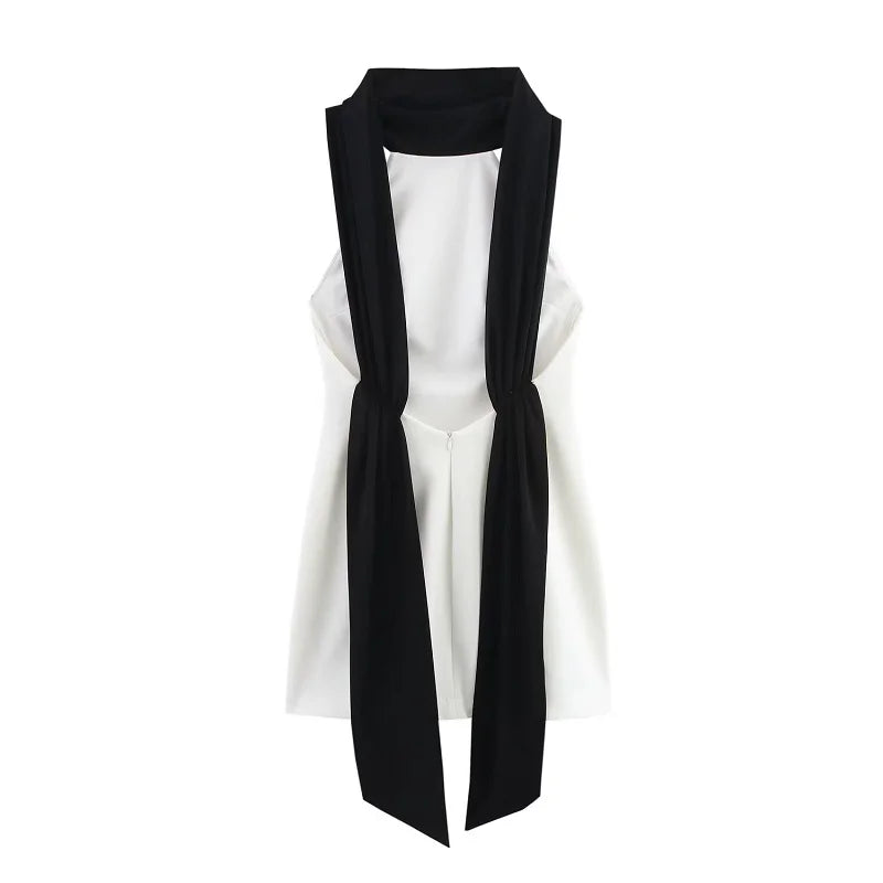 New Backless Halter Elegant Mini Dress