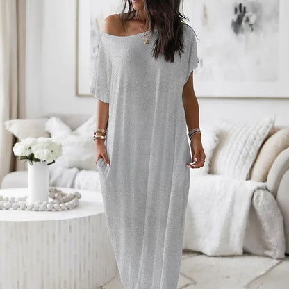 Beach Outfits Pockets Casual Vintage Maxi Dresses