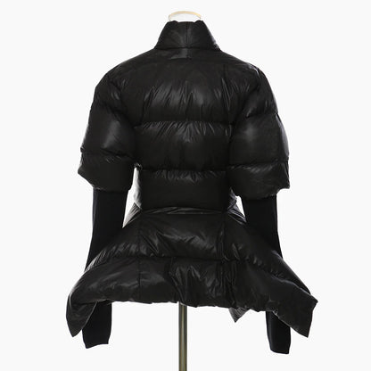 Cotton-padded Coat Lapel Loose Zipper Solid Color Coats