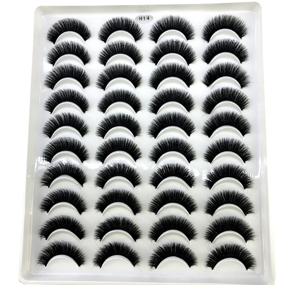 20 Pairs Natural long 3D Mink False Short Eyelashes