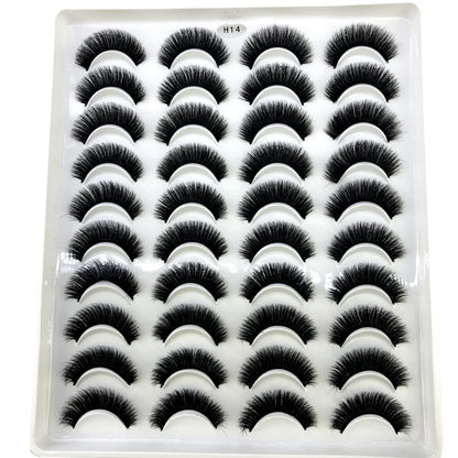 20 Pairs Natural long 3D Mink False Short Eyelashes