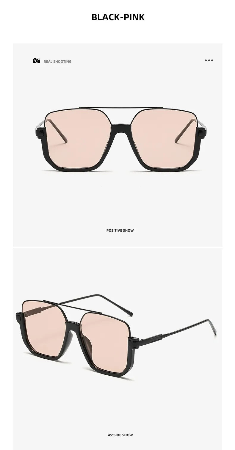 Oversized Square Design Uv400 Sunglasses