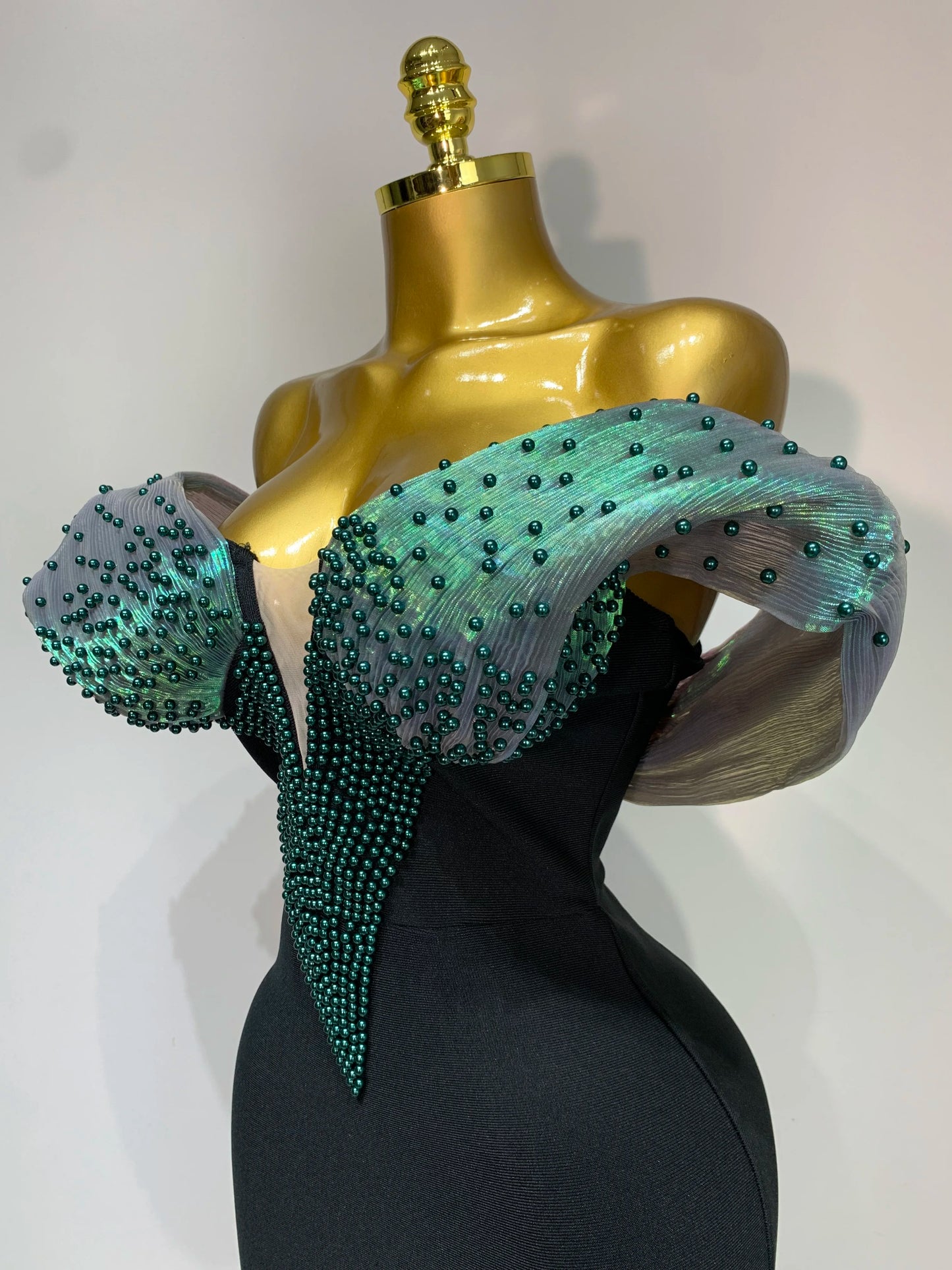 Celebrity Off Shoulder Beading Maxi Dresses