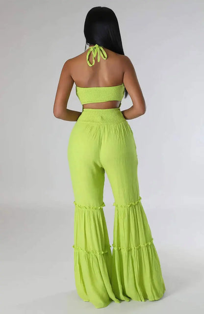 Comfortable Stretchy Mid Waistline Wideleg Jumpsuits