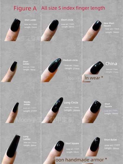 Moonlight Carved Wedding White Fairy Handmade Nails