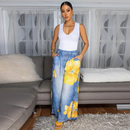 Casual Printed Wide Leg Pants (Comfortable)