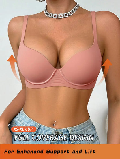 Jelly UnderWire Push Up Bra For Women Plus Size Anti-Sagging Bralette Comfortable Lingerie