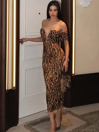 Slash Neck Off The Shoulder Wild Bodycon Dresses