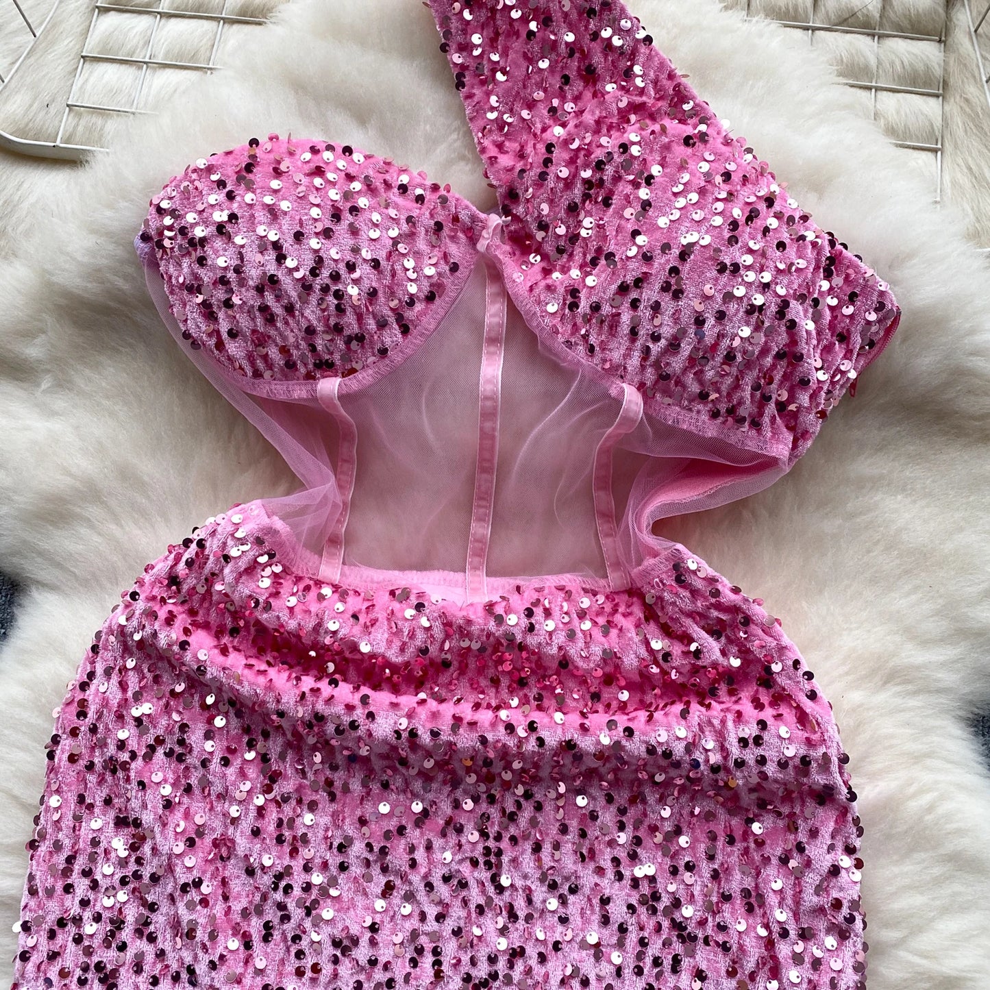 Glamour Off-Shoulder Sequin Dresses