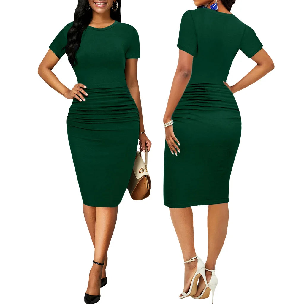 White collar fashion solid color women dresses JX5446