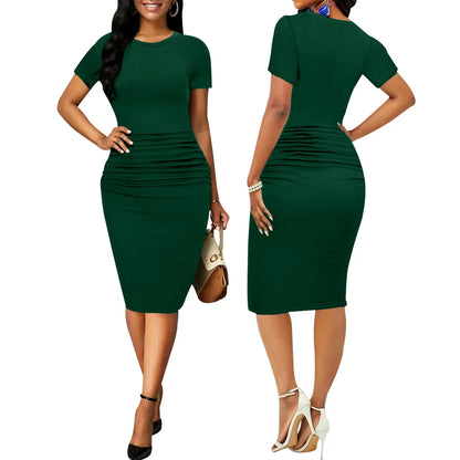 White collar fashion solid color women dresses JX5446