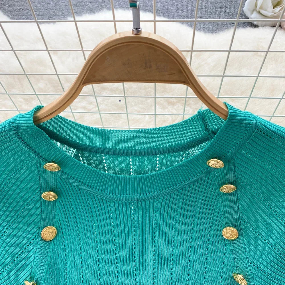 O Neck Short Sleeve Elastic Slim Sheath Dresses