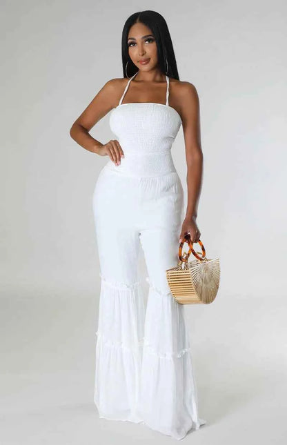 Comfortable Stretchy Mid Waistline Wideleg Jumpsuits