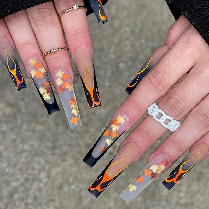 24Pcs Simple White French Press on Nails with Glue Long Ballet False Nails Wearable Coffin Fake Nails Full Cover Nail Tips