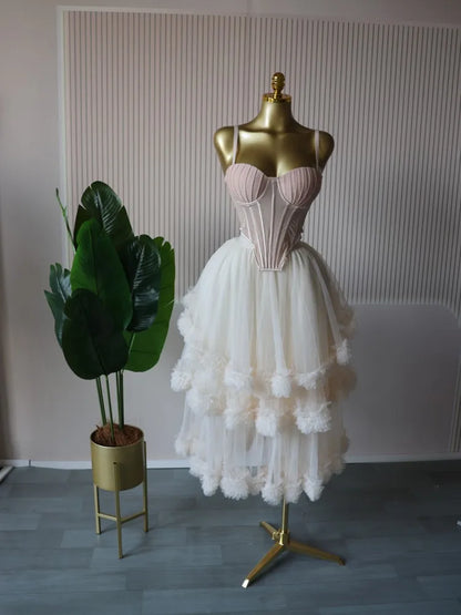 Spaghetti Strap Top and Pleated Skirt Dresses