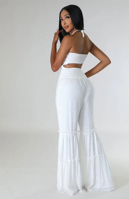 Comfortable Stretchy Mid Waistline Wideleg Jumpsuits