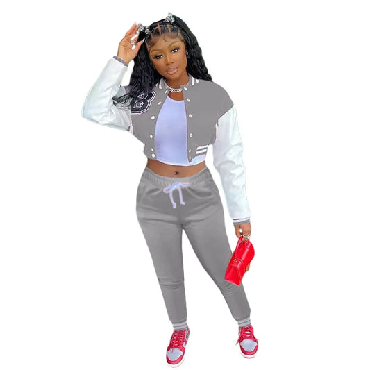 Sports Suit Baseball Uniform Women Set Sportswear Korean Sweatsuits 2022 Fashion Trend Baseball Uniform 2 Piece Set Tracksuits