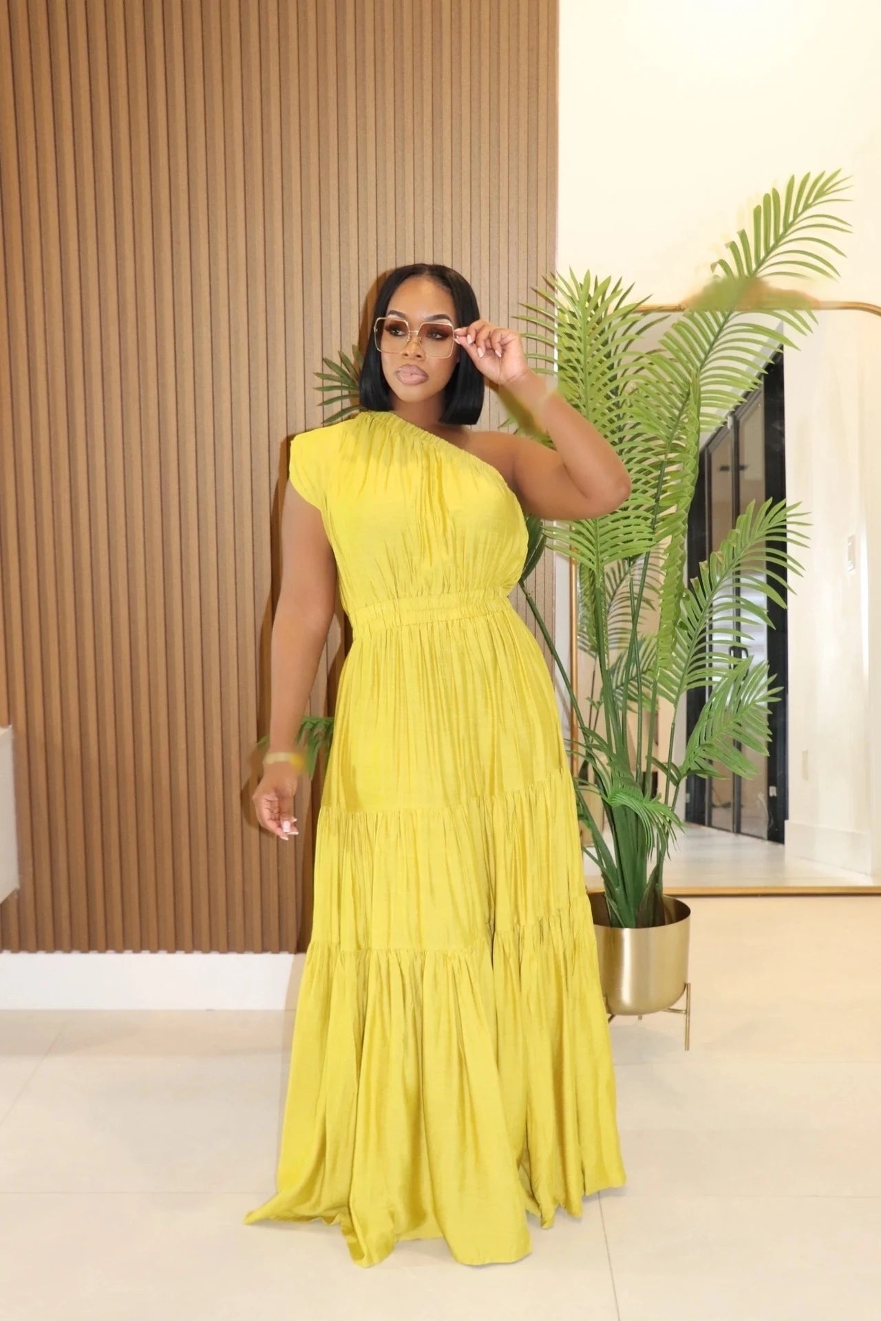 Celebrity One Shoulder Maxi Dresses