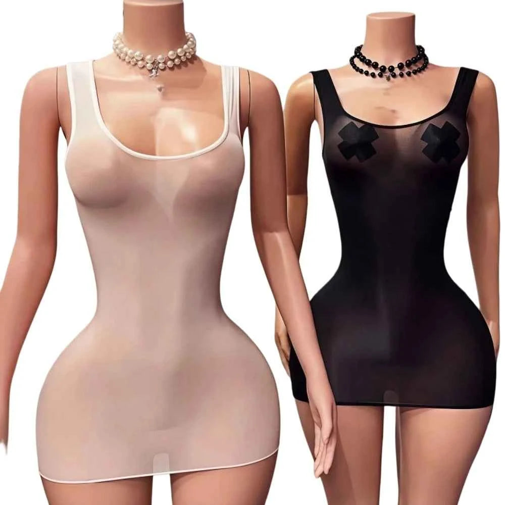 See Though Stretchy Bodycon Mini Dresses