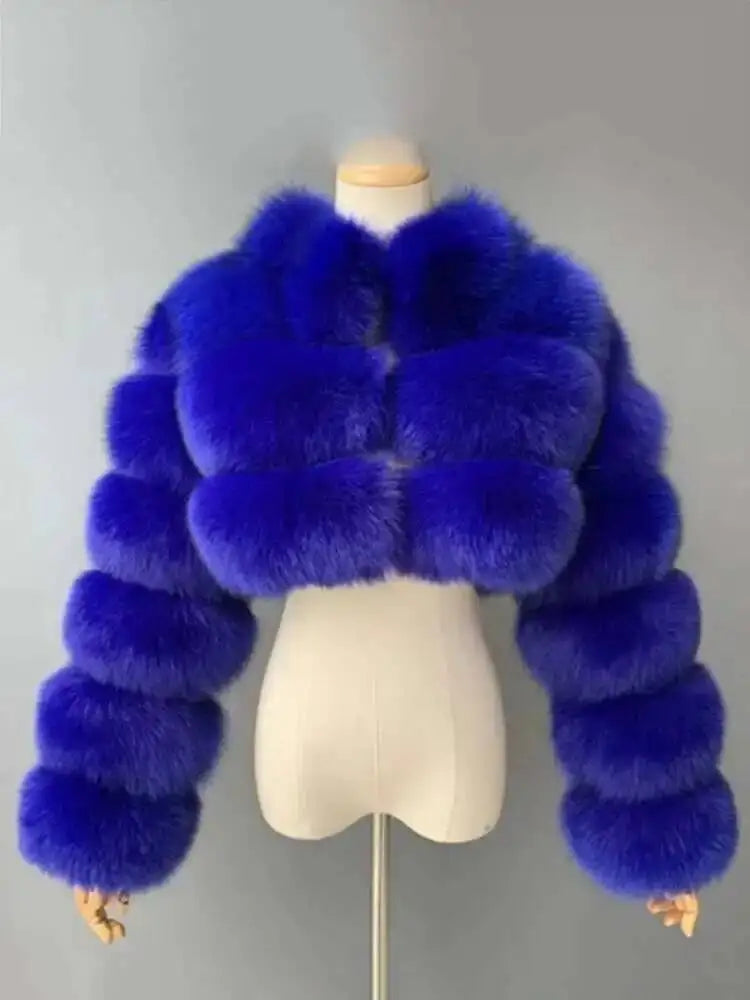 Luxury Fashion Women's Faux Fur Coat (zipper)