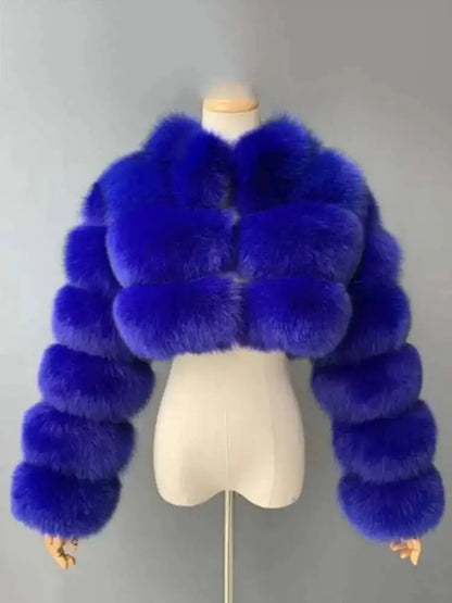 Luxury Fashion Women's Faux Fur Coat (zipper)
