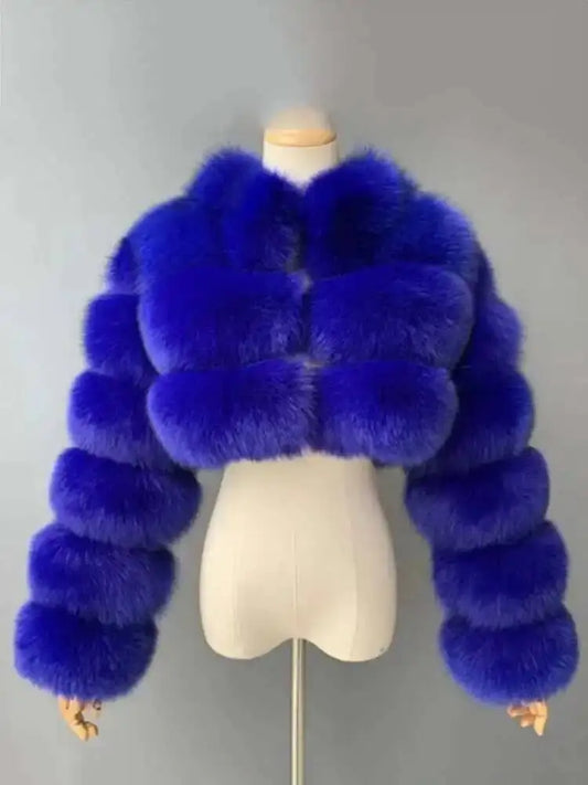 Luxury Fashion Women's Faux Fur Coat (zipper)