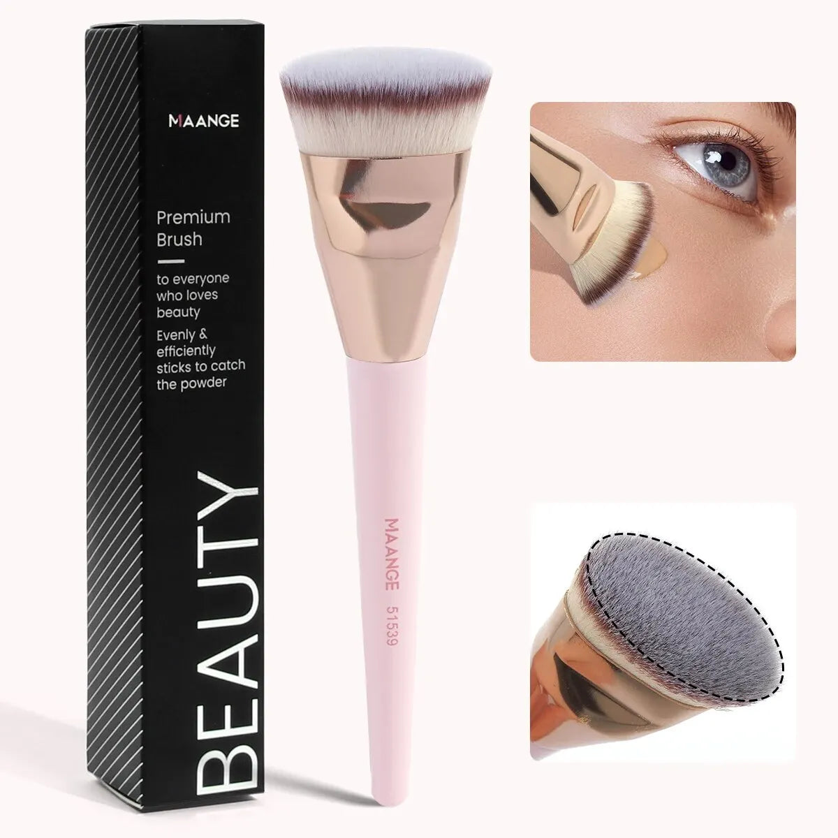 Flat Head Foundation Brush With Box Powder Blush Concealer Makeup Brush Skin-friendly Makeup Tool