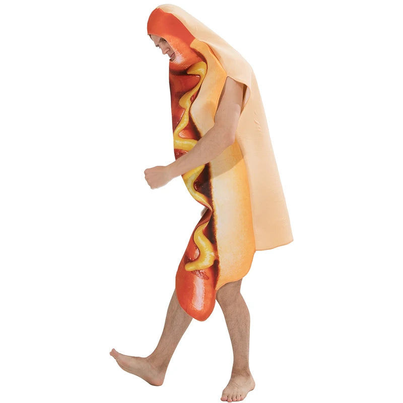 3D Print Hot Dog Costumes Halloween Family One-Piece Costume Carnival Food Costume