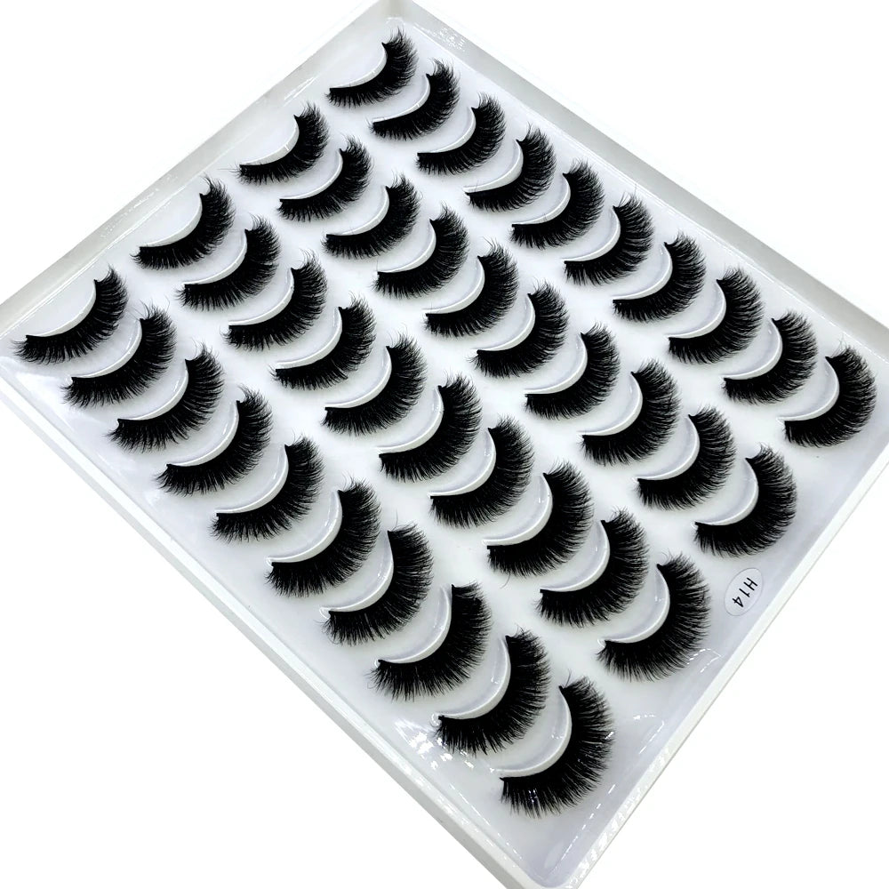 20 Pairs Natural long 3D Mink False Short Eyelashes