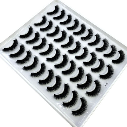 20 Pairs Natural long 3D Mink False Short Eyelashes