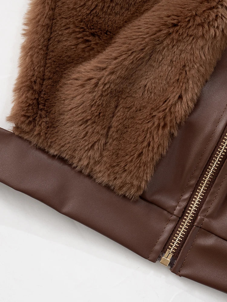 Crop Jacket + Elastic Zipper Waist Mini Skirt Sets