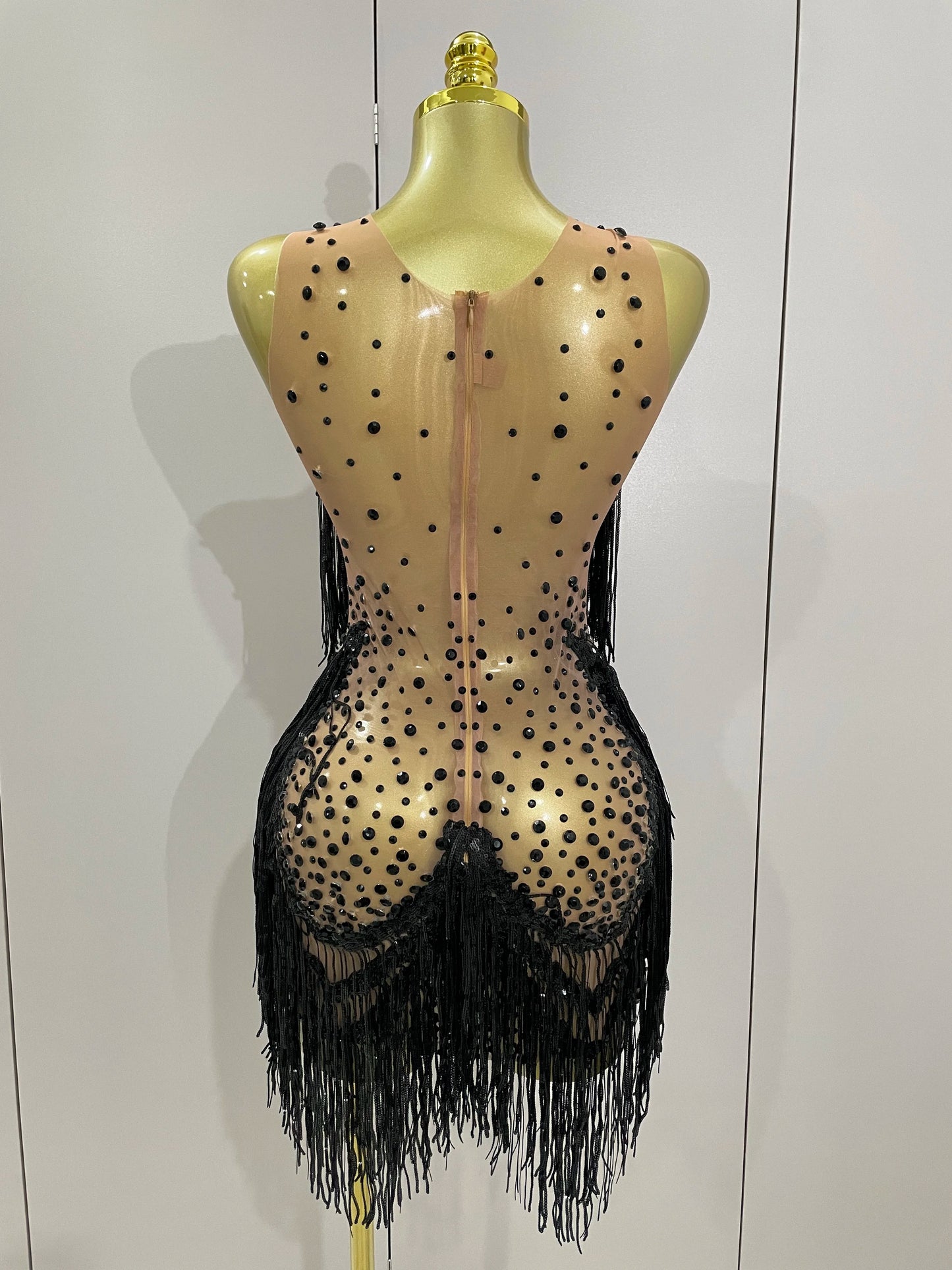 Luxury Sparkly Rhinestone Sequin Tassel Coat + Dress