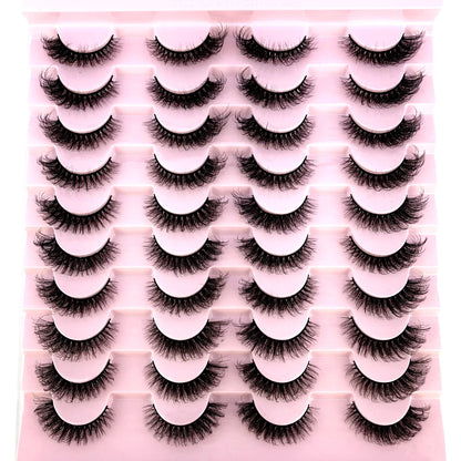 20 Pairs Natural long 3D Mink False Short Eyelashes