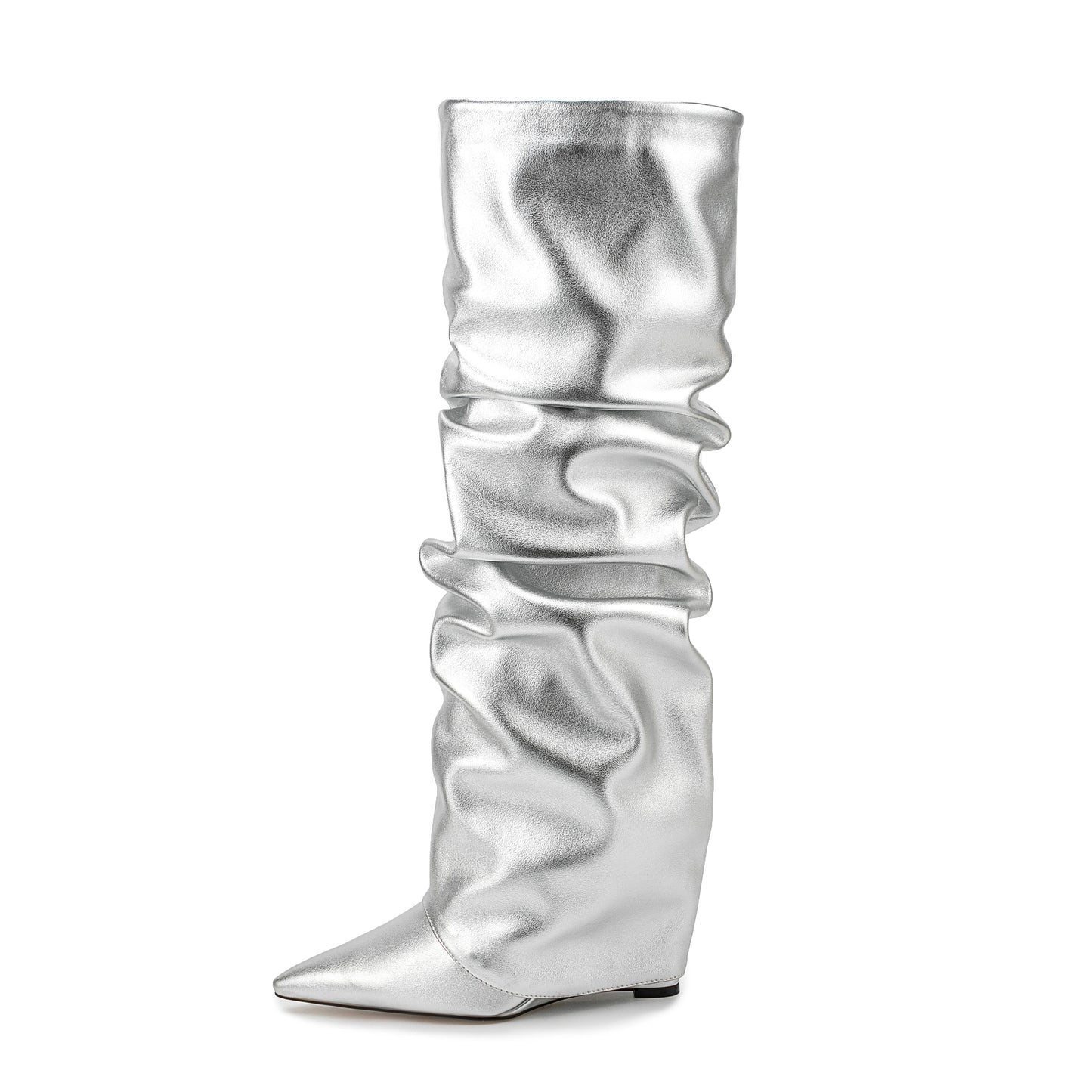 Katia Metallic Slip-on High Heel Boots 45