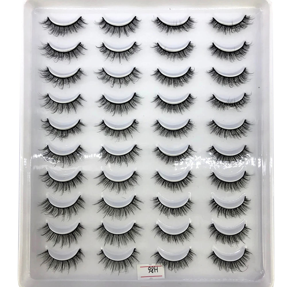 20 Pairs Natural long 3D Mink False Short Eyelashes