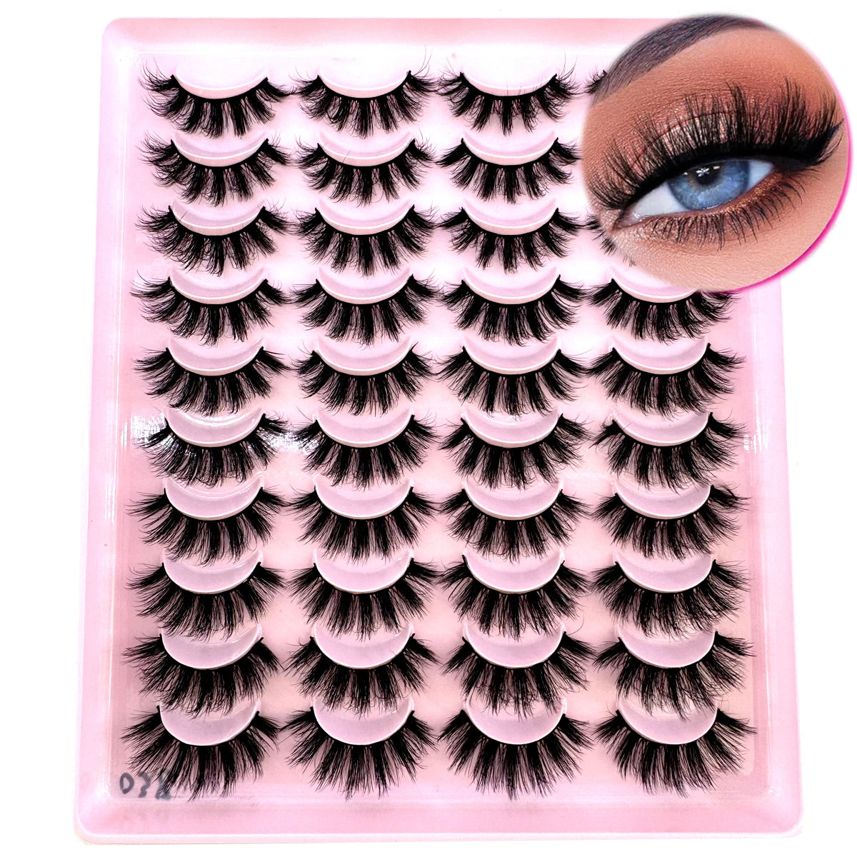 20 Pairs Natural long 3D Mink False Short Eyelashes
