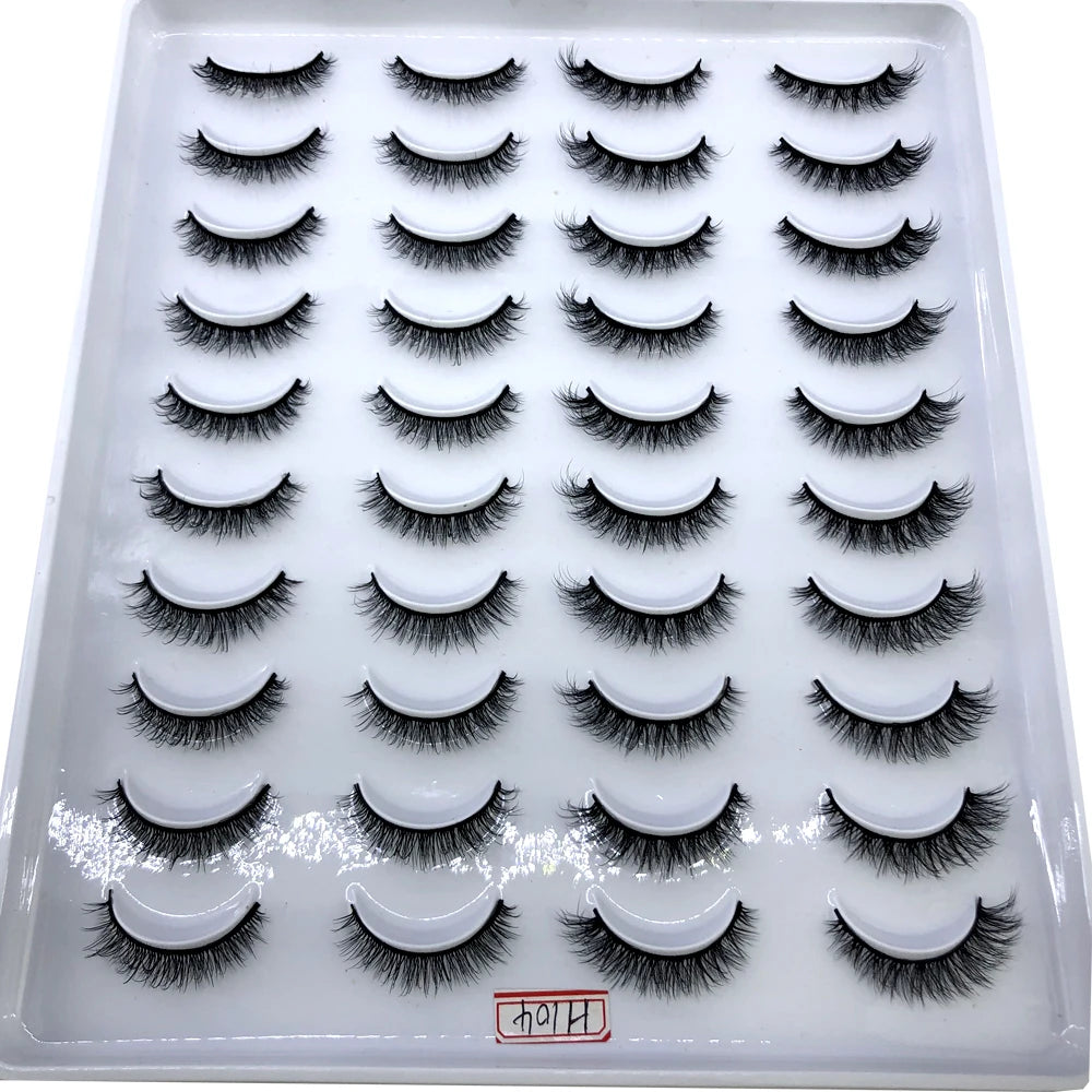 20 Pairs Natural long 3D Mink False Short Eyelashes