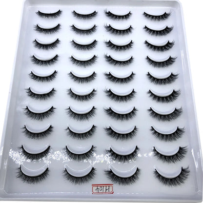 20 Pairs Natural long 3D Mink False Short Eyelashes