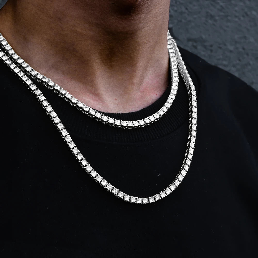 New Classical 4MM Tennis Chain Iced Out Necklace  8/18/20/24/inch Choker Gift