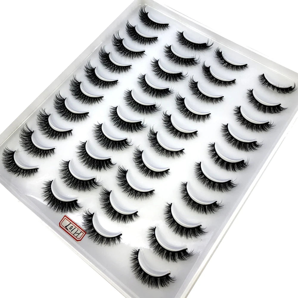 20 Pairs Natural long 3D Mink False Short Eyelashes
