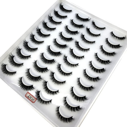 20 Pairs Natural long 3D Mink False Short Eyelashes