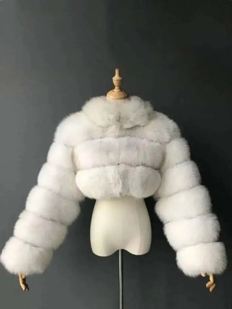 Luxury Fashion Women's Faux Fur Coat (zipper)