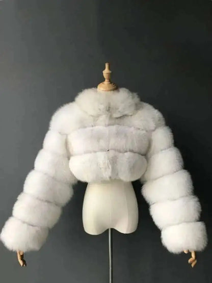 Luxury Fashion Women's Faux Fur Coat (zipper)