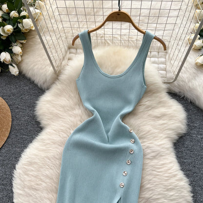 New Elastic Knitted Maxi Dresses