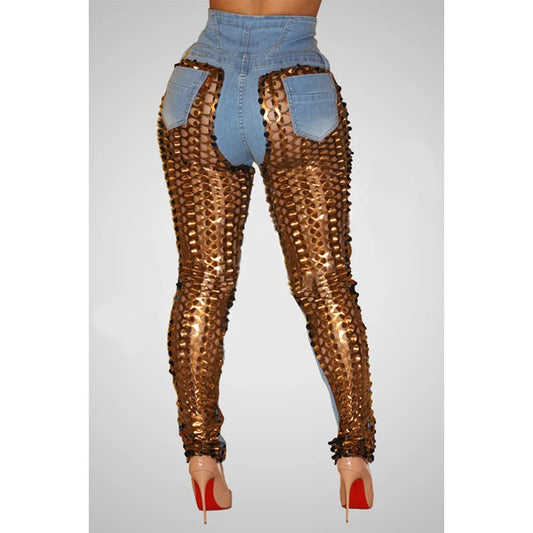 Plus Size Gold Jeans