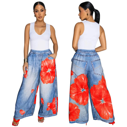 Casual Printed Wide Leg Pants (Comfortable)