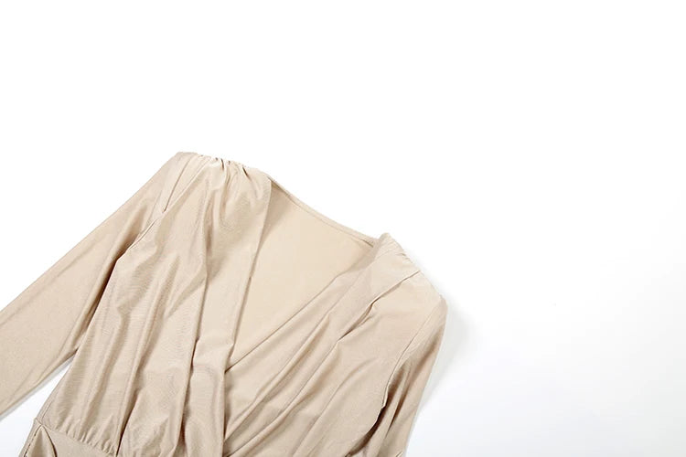 Deep v-Neck Full Sleeve Elegant Skinny Jumpsuit